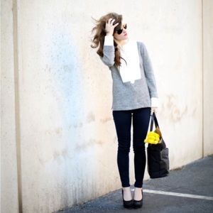 J. Crew Tuxedo Bib Sweatshirt